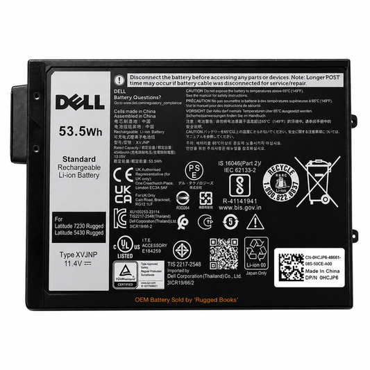 DELL Rugged - Battery, 11.4V, 53.3Whr (1 Pack) | Dell Part # 451-BCWQ - Rugged Books Inc.