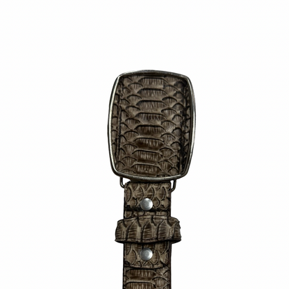 Desert-Inspired Faux Python Print Leather Belt