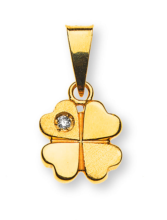 Diamantanhänger Kleeblatt Gelbgold 585/14K - ABR0130