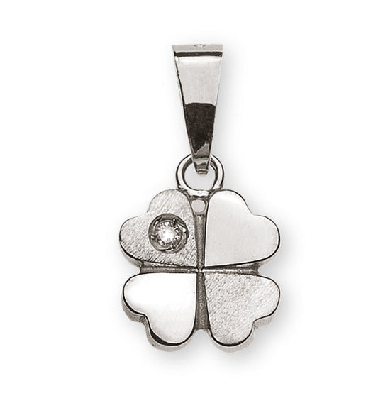 Diamantanhänger Kleeblatt Weissgold 585/14K - ABR0230