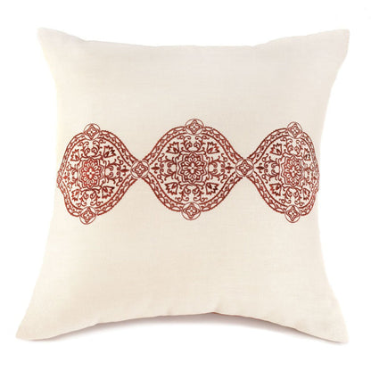 Ecru and Spice Throw Pillow