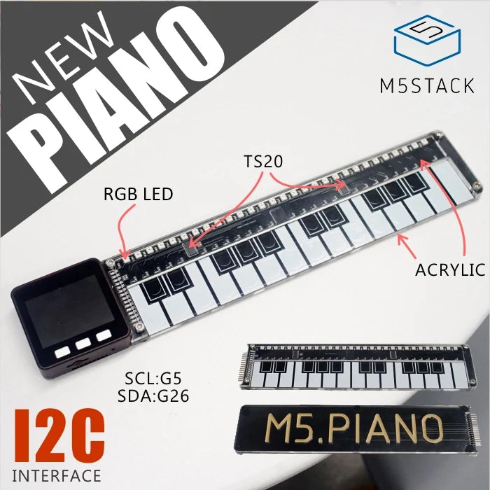 [EOL] Acrylic Piano Board with RGB LED - m5stack-store