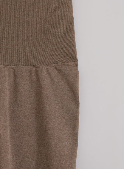 Espresso Melange brown tights featuring a high ribbed waistband and supportive seamless fabric by aim'n.