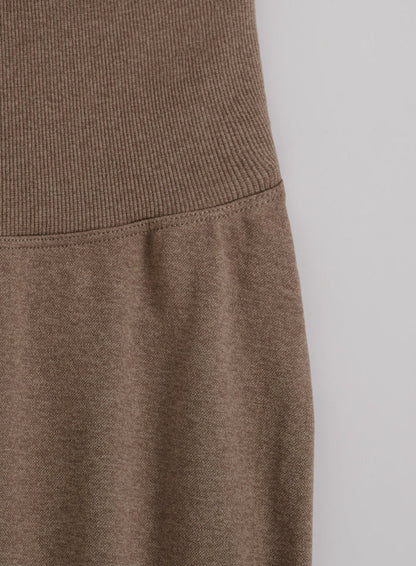 Espresso melange Shape Seamless Hotpants by aim'n with a high ribbed waistband and soft marled texture.