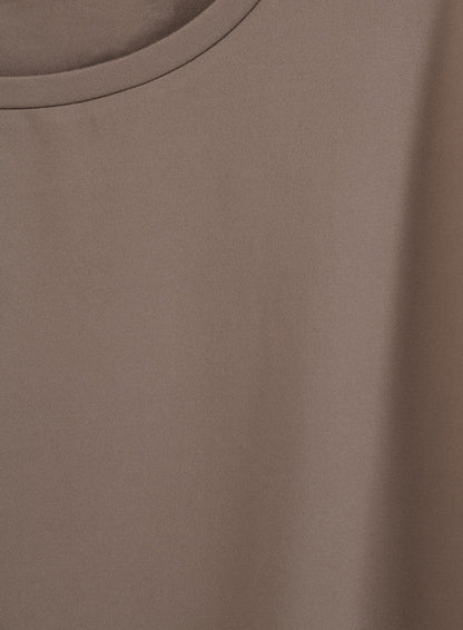 Espresso Soft Basic Roll Sleeve Top