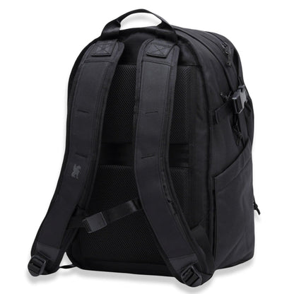 The back of the Extlek 24L Backpack in black #color_black