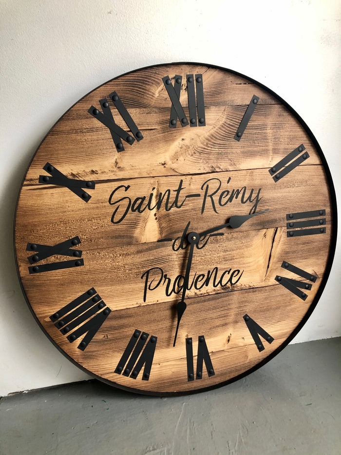 Farmhouse Stained Wall Clock