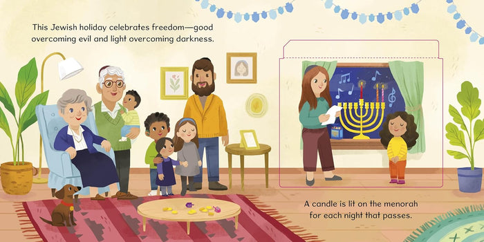 First Festivals: Hanukkah: A Lift-the-Flap Book Board book by Kathryn Selbert