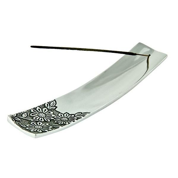 Floral Carved Aluminum Incense Burner - Zero Point Crystals