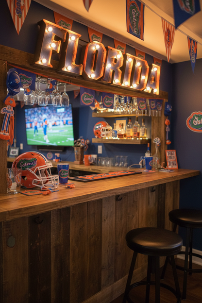 Florida Lighted Recycled Metal Wall Decor