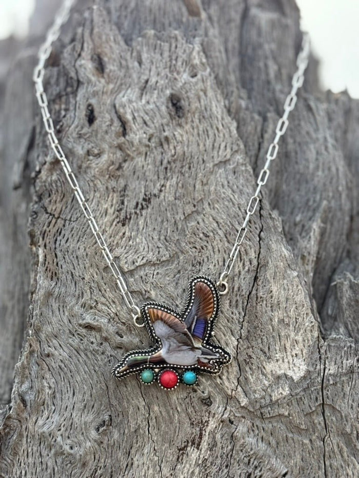 Flying Mallard Paperclip Chain Necklace