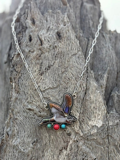 Flying Mallard Paperclip Chain Necklace
