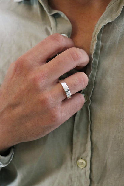 Förlovningsringar Par, Silverringar Plain 2 mm + 5 mm ring