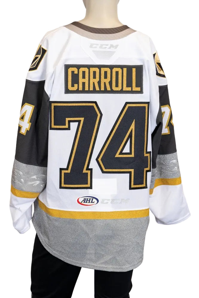 Game-Issued:74 Noah Carroll White Jersey-484 - Vegas Team Store