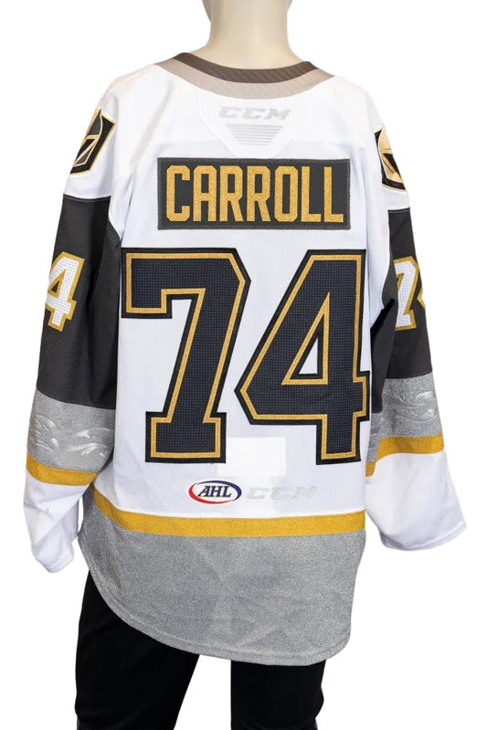 Game-Issued:74 Noah Carroll White Jersey-484 - Vegas Team Store