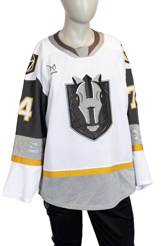 Game-Issued:74 Noah Carroll White Jersey-484 - Vegas Team Store