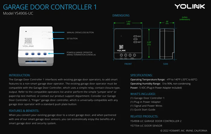Garage Door Controller 1 Model YS4906-UC