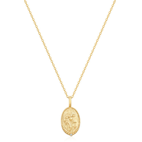 Geburtsblume-Kette gold Januar Nelke