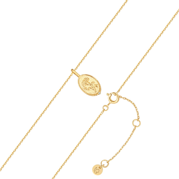 Geburtsblume-Kette gold Januar Nelke