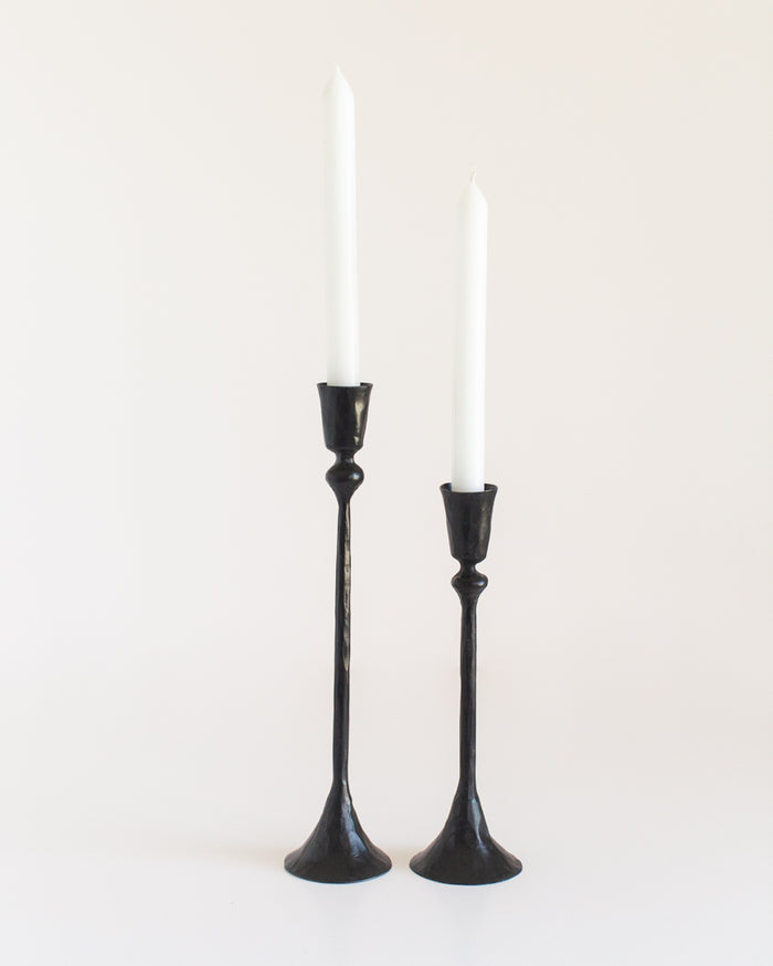 Gemini Hand-Forged Iron Candle Stands | Set of 2