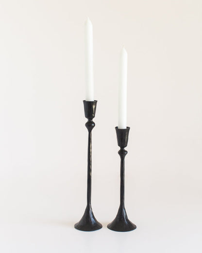 Gemini Hand-Forged Iron Candle Stands | Set of 2