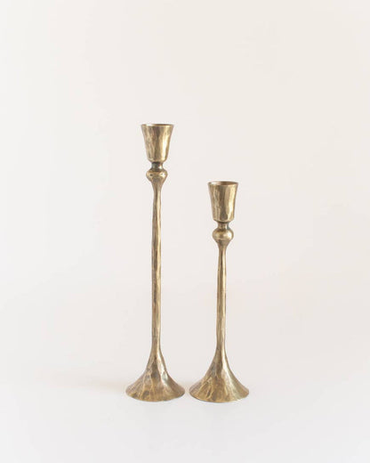 Gemini Hand-Forged Iron Candle Stands | Set of 2