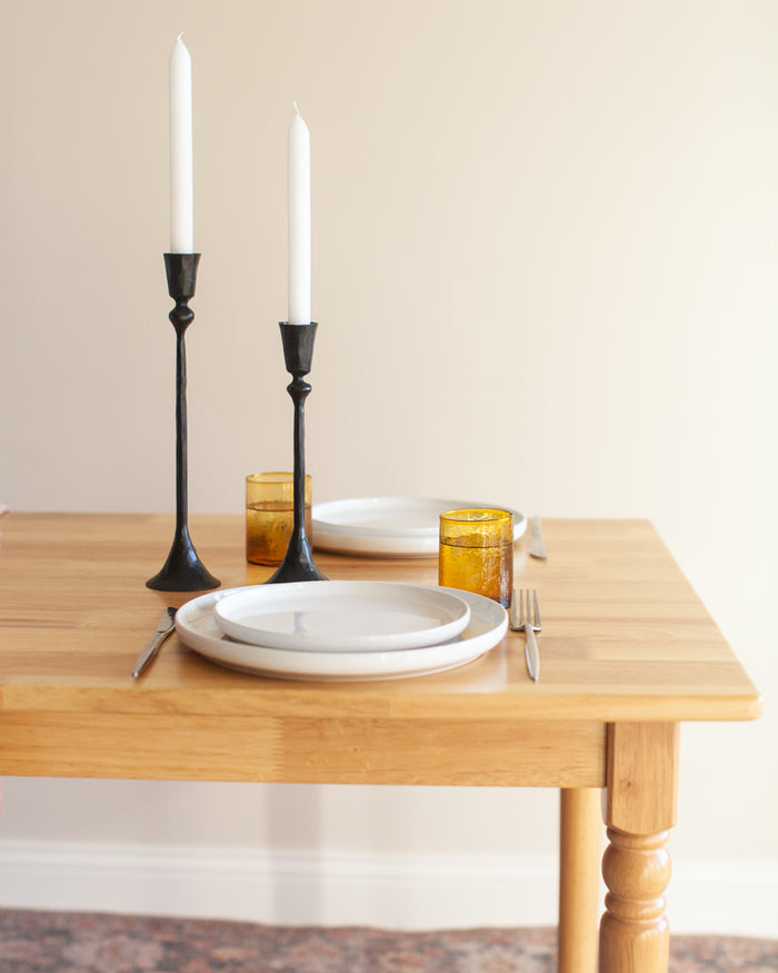 Gemini Hand-Forged Iron Candle Stands | Set of 2