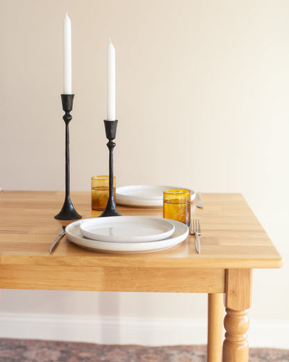 Gemini Hand-Forged Iron Candle Stands | Set of 2