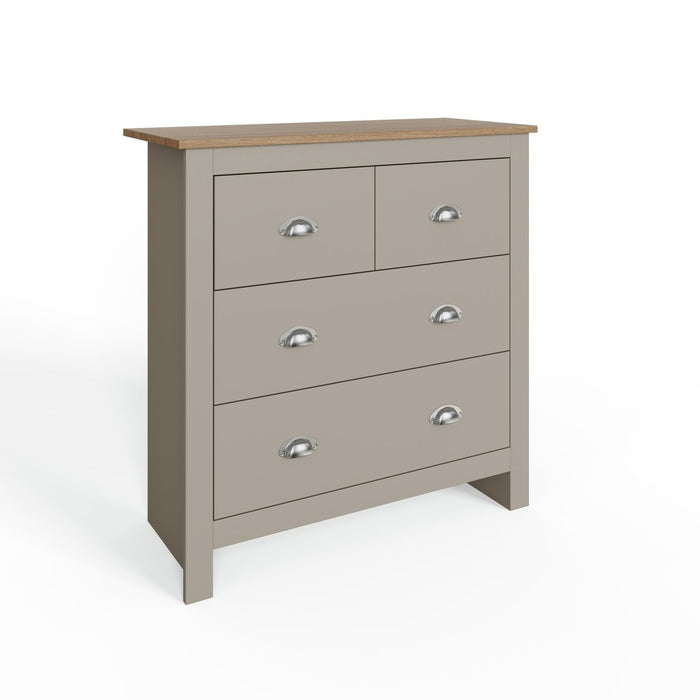 GFW Lancaster 4 Drawer Chest - Grey | First-class Style Storage