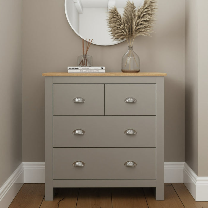 GFW Lancaster 4 Drawer Chest - Grey | First-class Style Storage