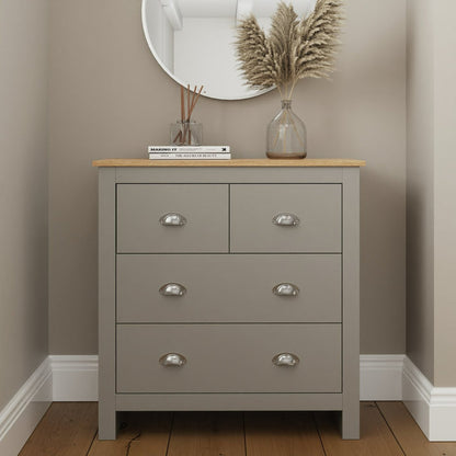 GFW Lancaster 4 Drawer Chest - Grey | First-class Style Storage