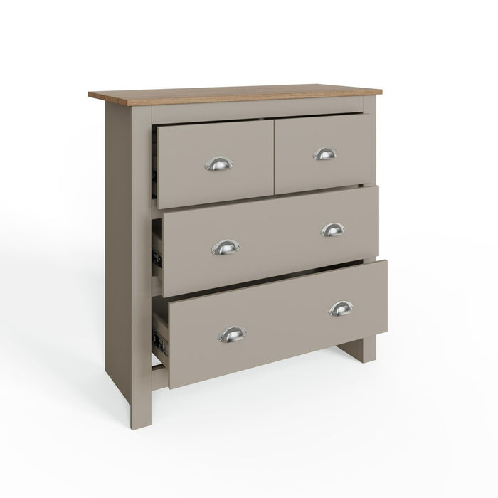 GFW Lancaster 4 Drawer Chest - Grey | First-class Style Storage