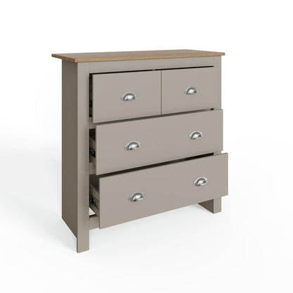 GFW Lancaster 4 Drawer Chest - Grey | First-class Style Storage