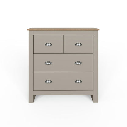 GFW Lancaster 4 Drawer Chest - Grey | First-class Style Storage