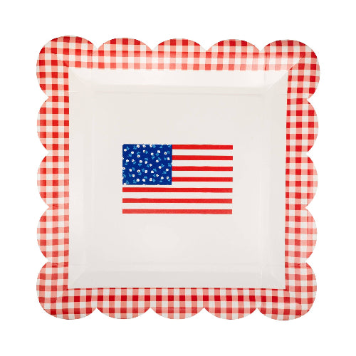 My Mind’s Eye Gingham Flag Paper Plate - 10"