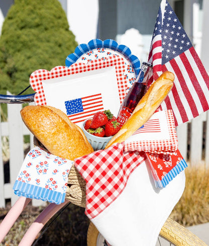 My Mind’s Eye Gingham Flag Paper Plate - 10"