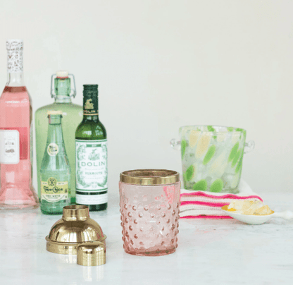 Creative Co-op Party Glass Hobnail Cocktail Shaker