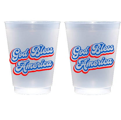 Two Funny Girls July 4th/Patriotic- God Bless America Frost Cup (10 ct bag)