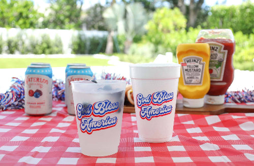 Two Funny Girls July 4th/Patriotic- God Bless America Frost Cup (10 ct bag)