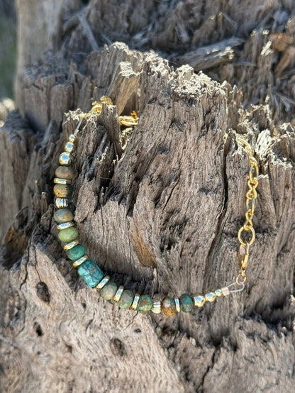 Gold Desert Turquoise Beaded Bracelet