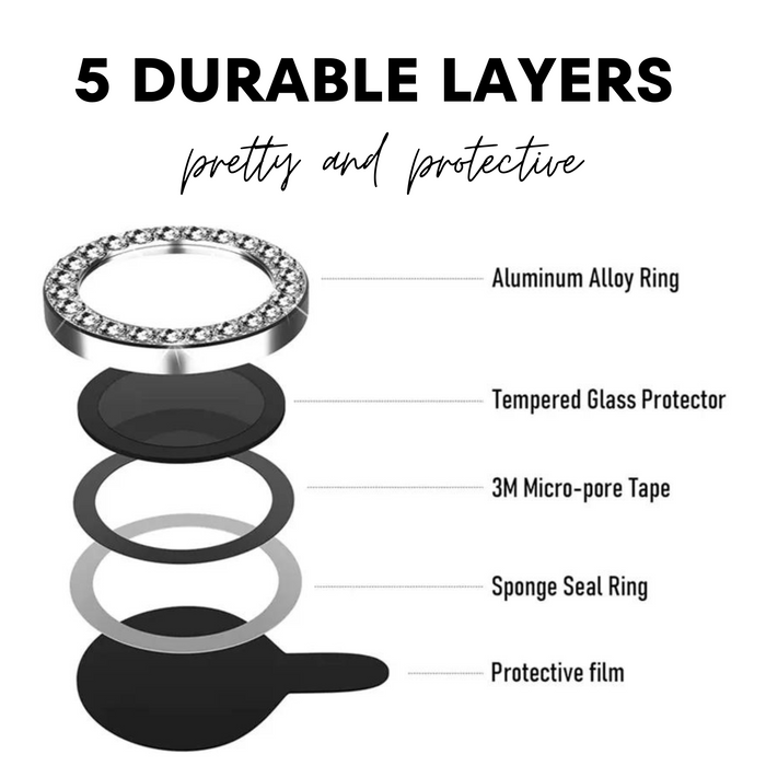 Gold Diamond Phone Camera Lens Protector