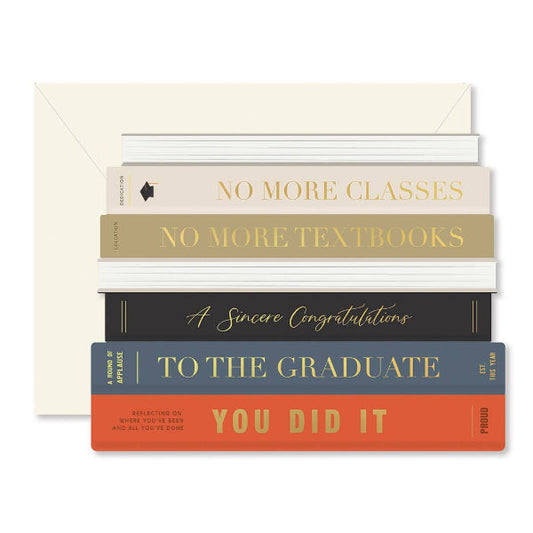 Ginger P. Designs Graduation Books die-cut Greeting Card