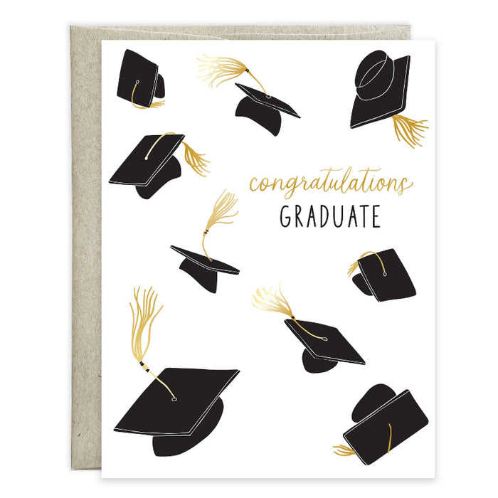 GINA B DESIGNS Graduation Greeting Card - Floating Grad Hats