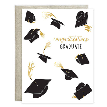 GINA B DESIGNS Graduation Greeting Card - Floating Grad Hats