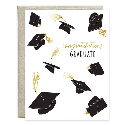 GINA B DESIGNS Graduation Greeting Card - Floating Grad Hats
