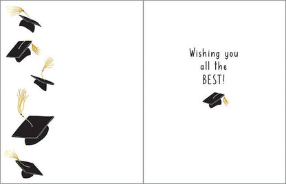 GINA B DESIGNS Graduation Greeting Card - Floating Grad Hats