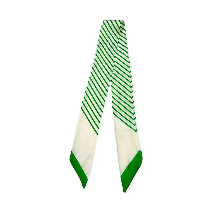 Green And White Stripe Twilly Scarf
