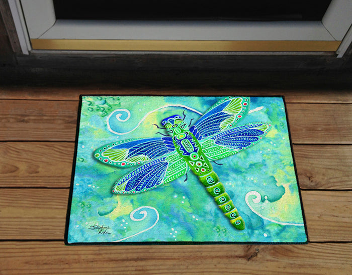 Green Dragonfly Door Mat