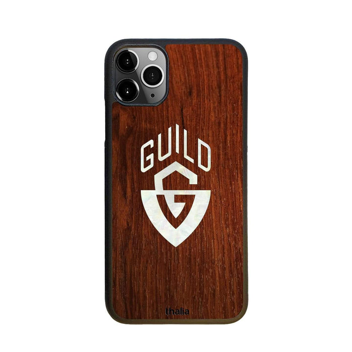 GuildbyThalia Phone Case Indian Rosewood & Guild G-Shield Pearl Logo | iPhone Case iPhone 11 Pro Max