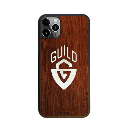 GuildbyThalia Phone Case Indian Rosewood & Guild G-Shield Pearl Logo | iPhone Case iPhone 11 Pro Max